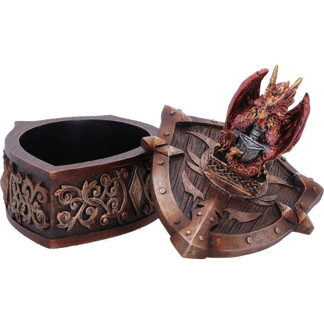 Red Dragon on Shield Box 10.5cm U7592B26