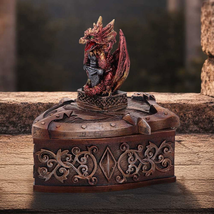 Red Dragon on Shield Box 10.5cm U7592B26