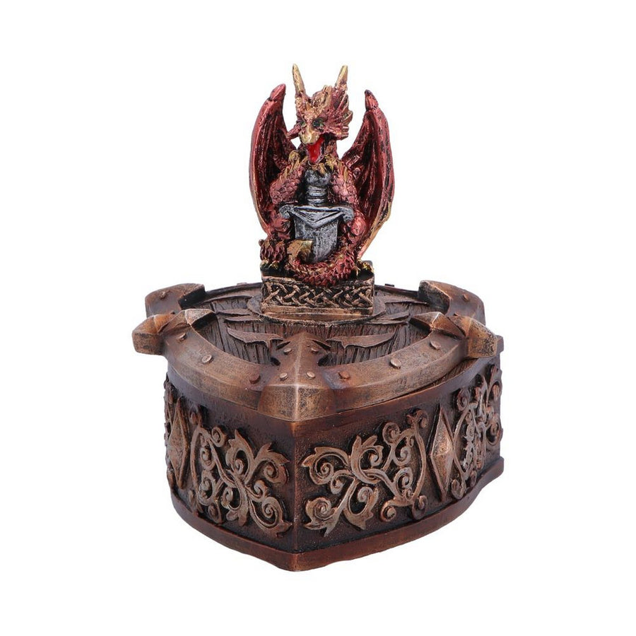 Red Dragon on Shield Box 10.5cm U7592B26