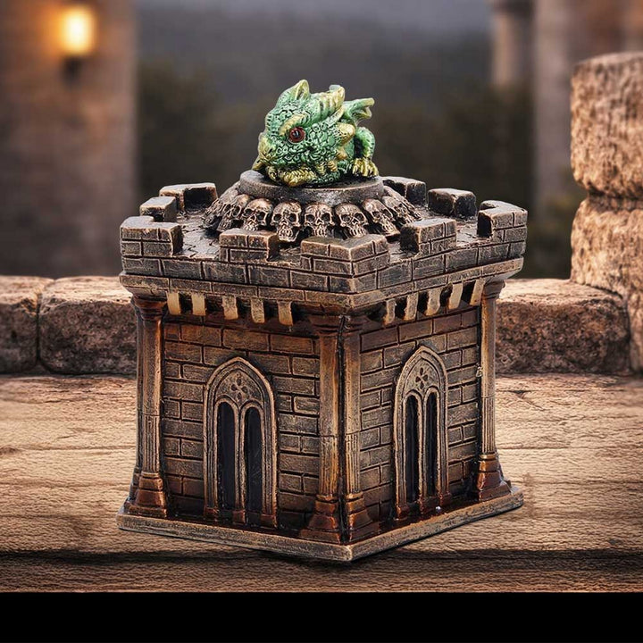 Green Dragon on Castle Crypt Box 12.5cm U7593B26