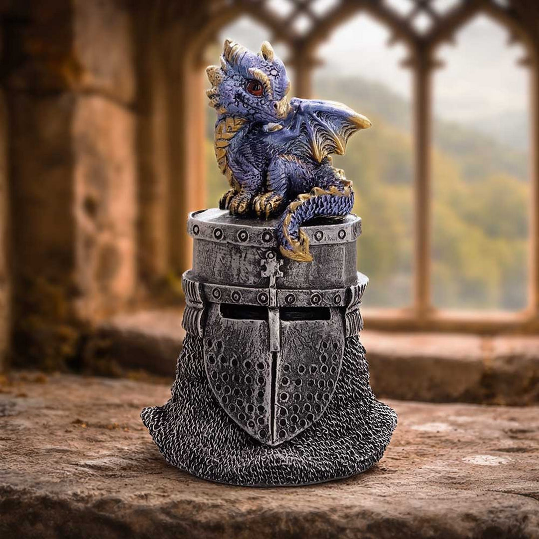 Blue Dragon on Knight Helmet 13.2cm U7594B26