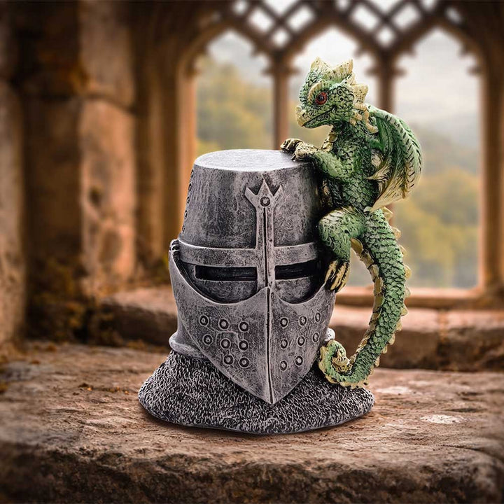 Green Dragon on Knight Helmet 12cm U7597B26