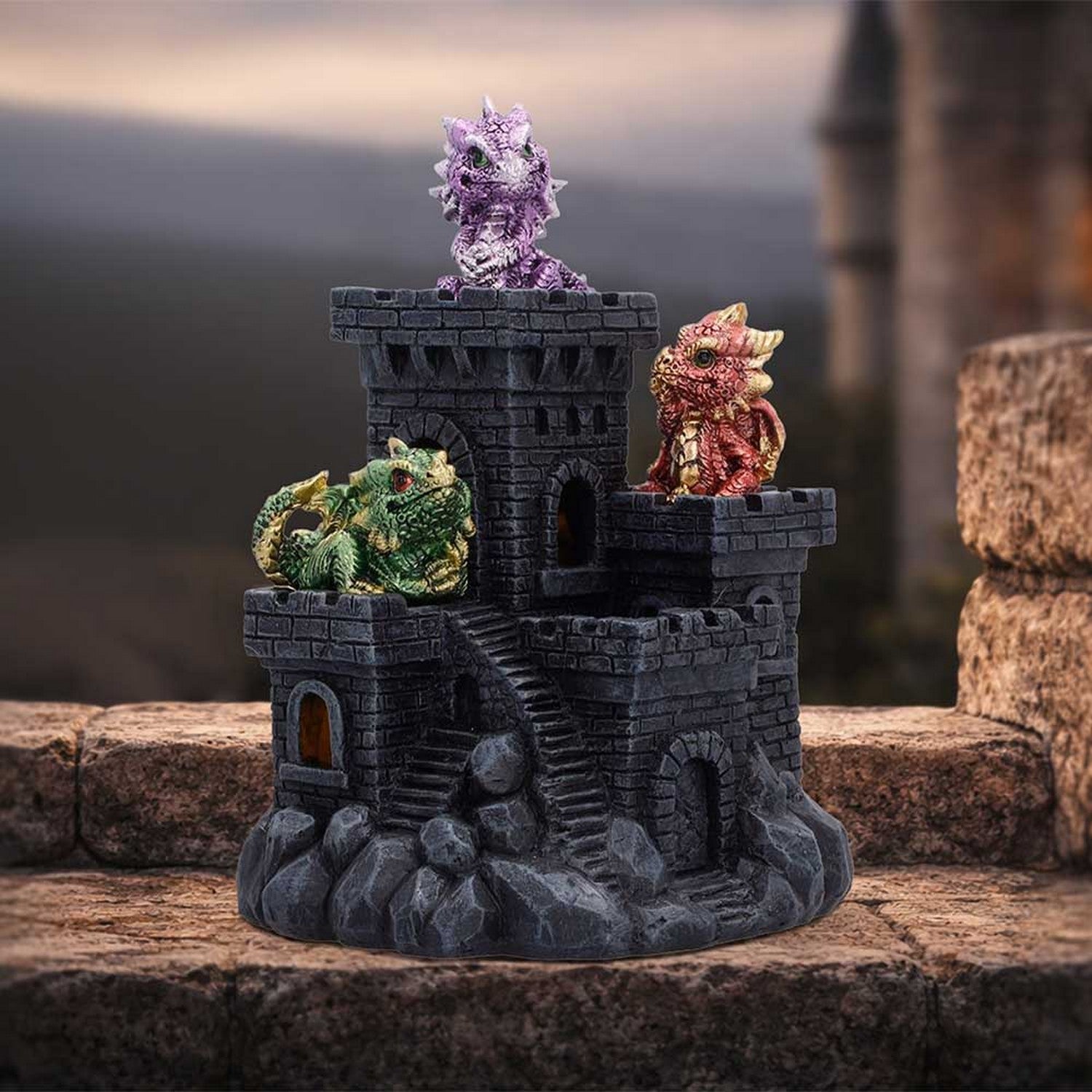 Dragonlings Keep LED Castle Display Piece 18cm U7598B26