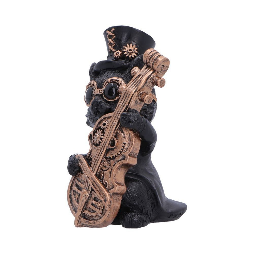Steampunk Black Cat Playing Cello Figurine 10cm U7602B26