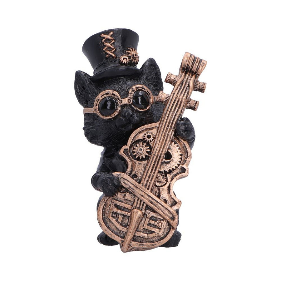 Steampunk Black Cat Playing Cello Figurine 10cm U7602B26