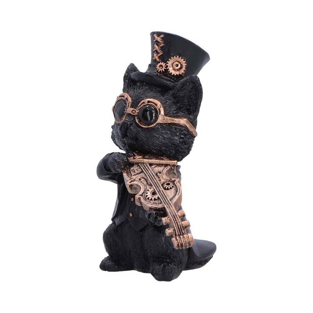 Steampunk Black Cat Playing Violin Figurine 10cm U7603B26