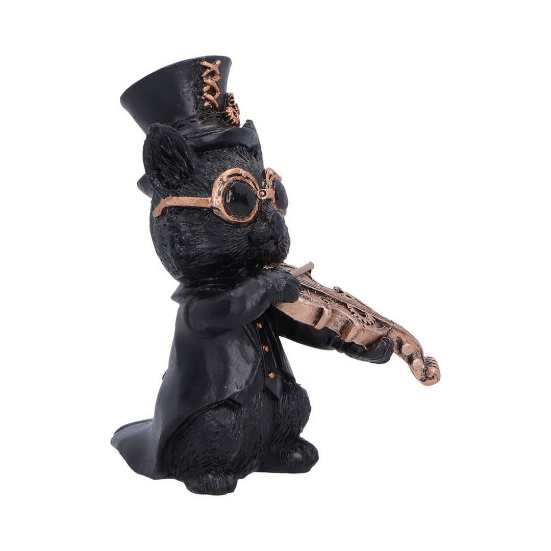 Steampunk Black Cat Playing Violin Figurine 10cm U7603B26