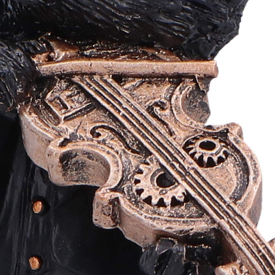 Steampunk Black Cat Playing Violin Figurine 10cm U7603B26
