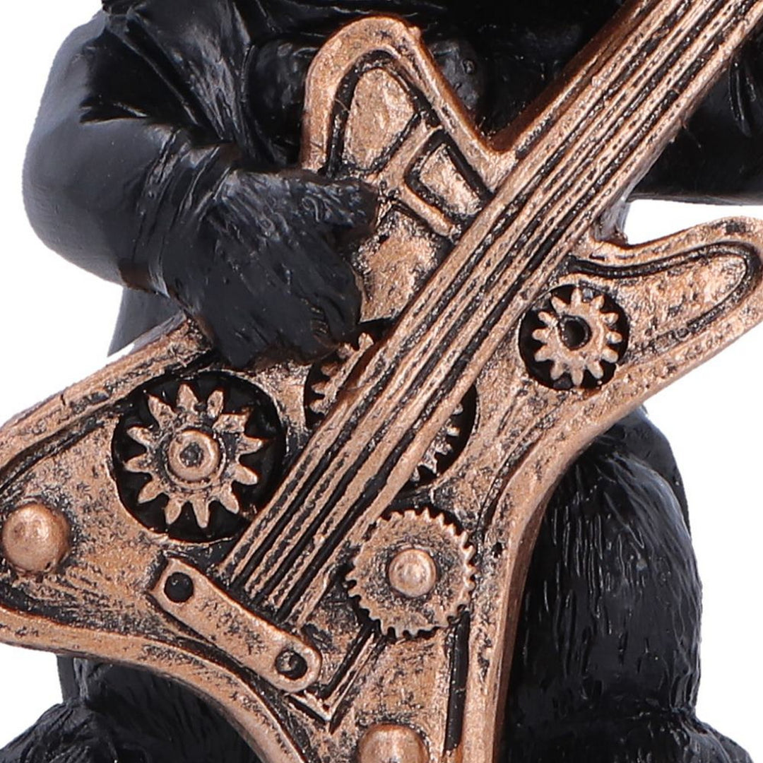 Steampunk Black Cat Playing Guitar Figurine 10cm U7604B26