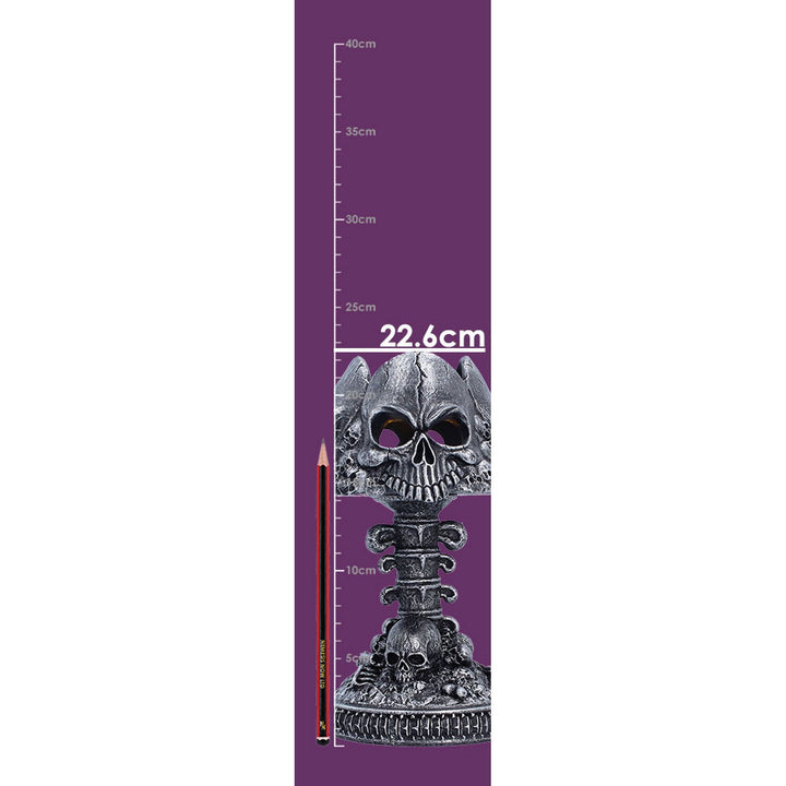 Gothic Skull Lamp Silver 22.6cm U7610B26