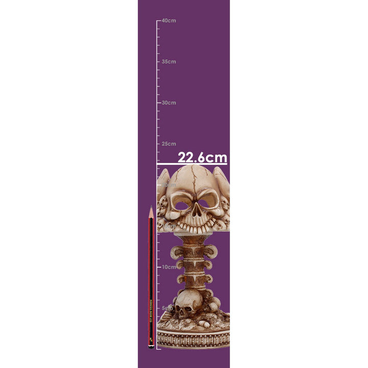 Gothic Skull Lamp Bone 22.6cm U7611B26