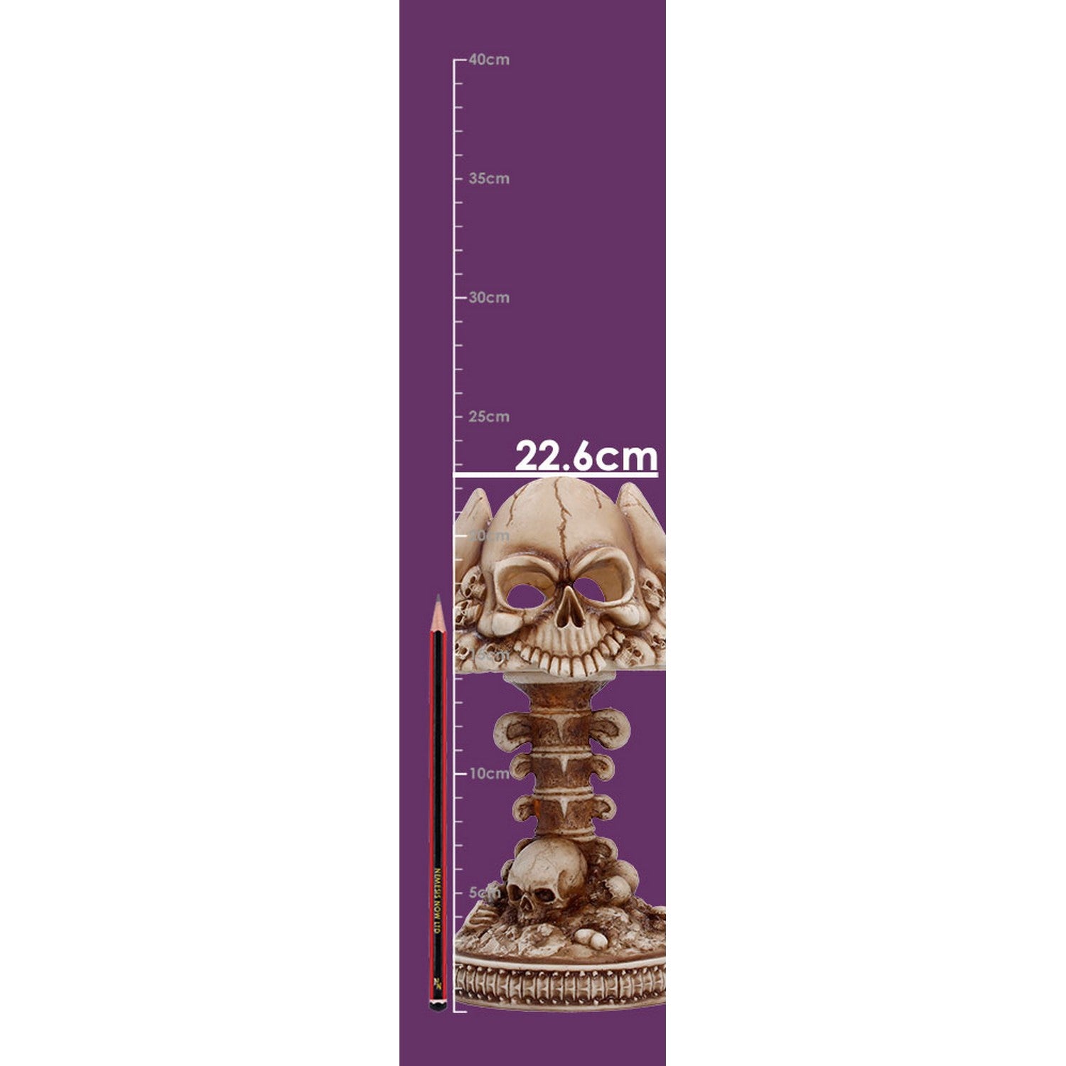 Gothic Skull Lamp Bone 22.6cm U7611B26