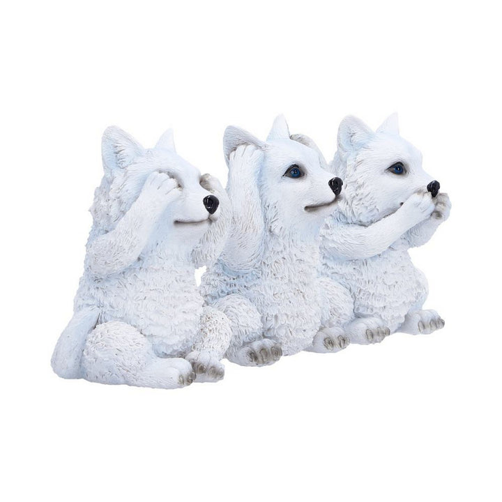 Three Wise Wolf Pups 9cm U7613B26