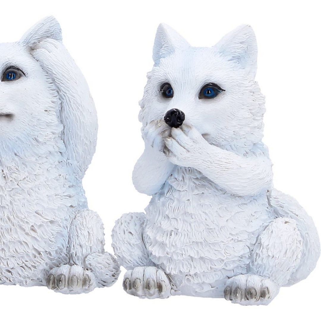 Three Wise Wolf Pups 9cm U7613B26