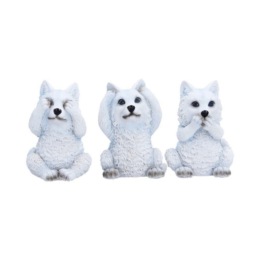Three Wise Wolf Pups 9cm U7613B26