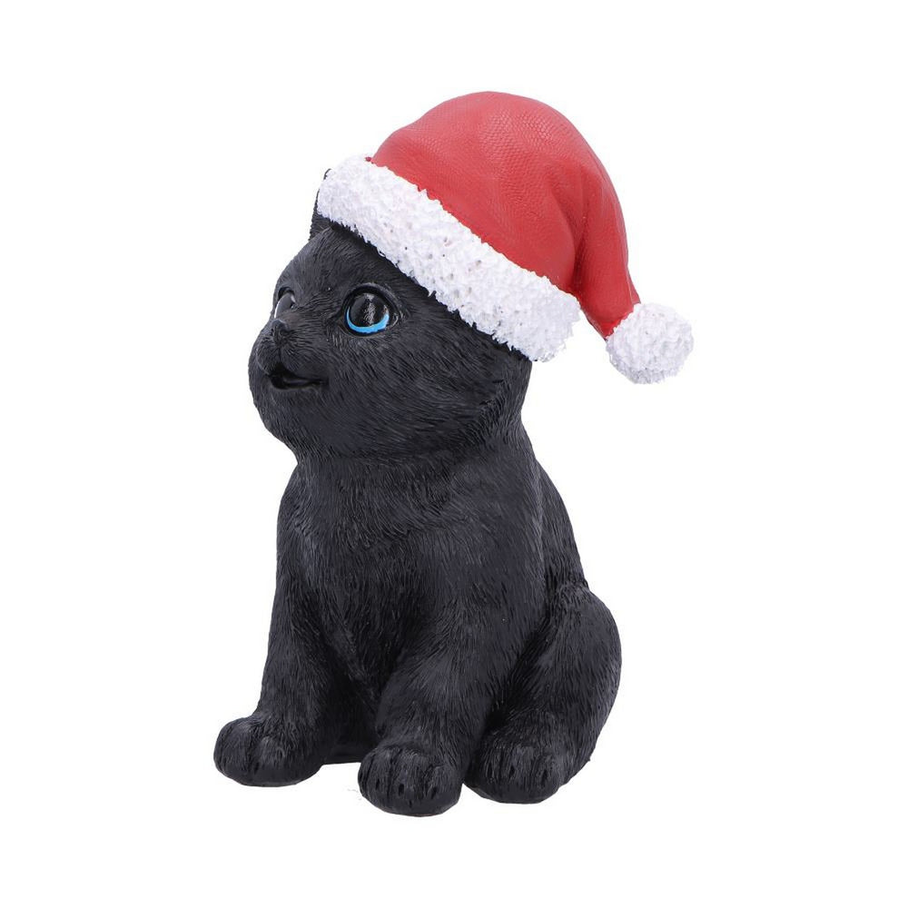 Black Cat with Santa Hat 18cm U7675B26