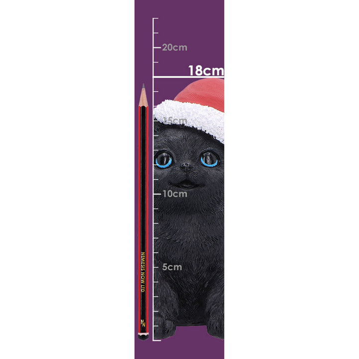 Black Cat with Santa Hat 18cm U7675B26