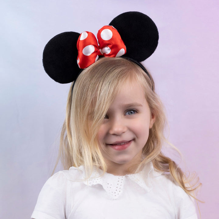 Disney Mickey & Minnie Mouse Red, Black White Polka Dot Bow Headband V700050L.PH