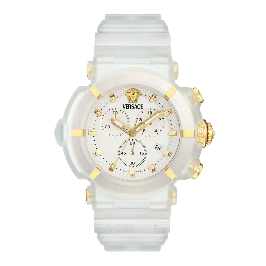 Versace Women’s Luminous 40 mm Mother-of-Pearl Dial Watch VE0L00525