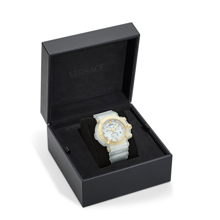 Versace Women’s Luminous 40 mm Mother-of-Pearl Dial Watch VE0L00525