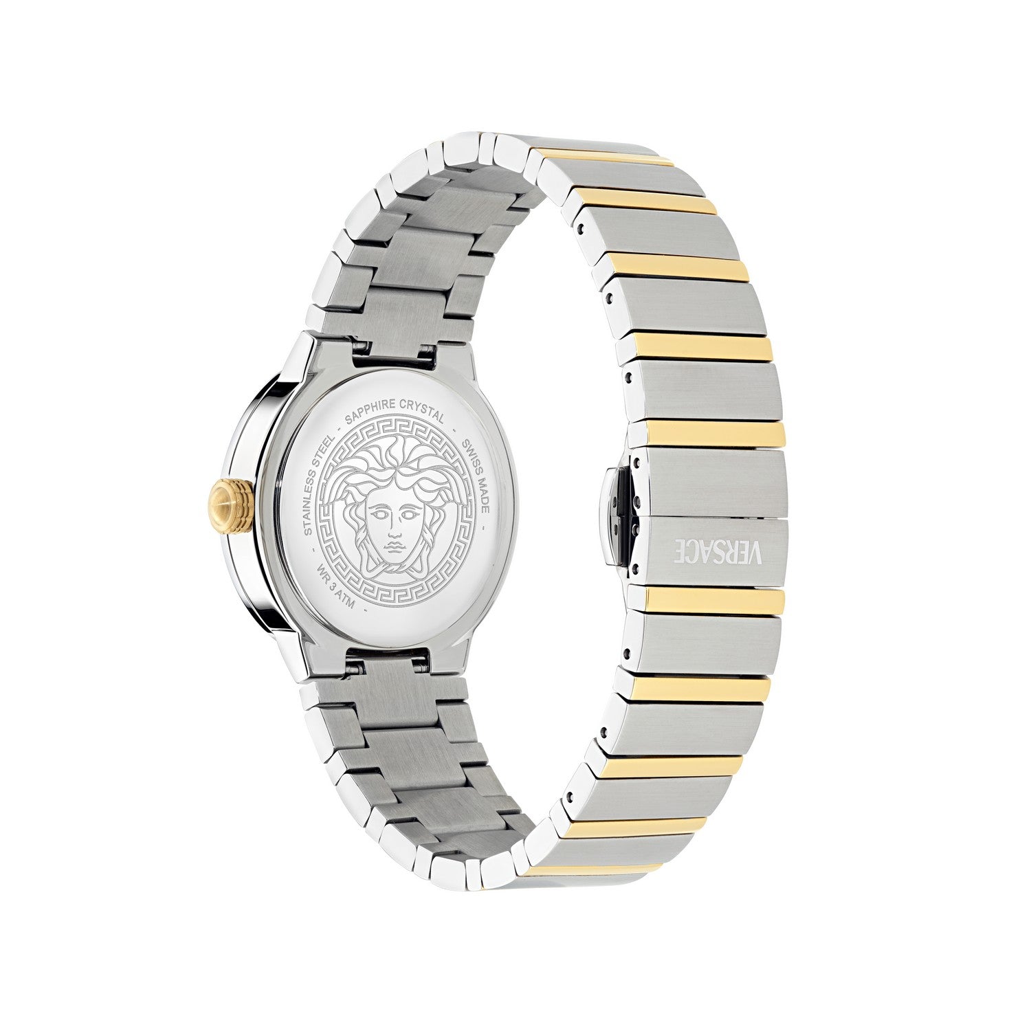 Versace Women’s Glam 38 mm Rose Gold Dial Crystal Watch VE0S00325