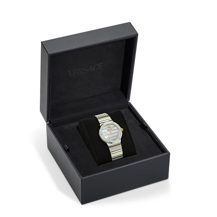 Versace Women’s Glam 38 mm Rose Gold Dial Crystal Watch VE0S00325