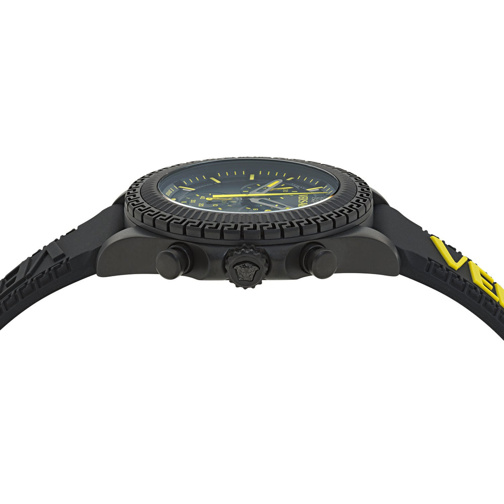 Versace Men’s Fornax Chronograph 43 mm Black Dial Sporty Quartz Watch VE0W00225