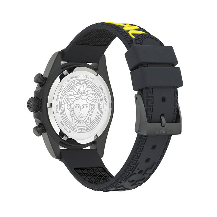 Versace Men’s Fornax Chronograph 43 mm Black Dial Sporty Quartz Watch VE0W00225