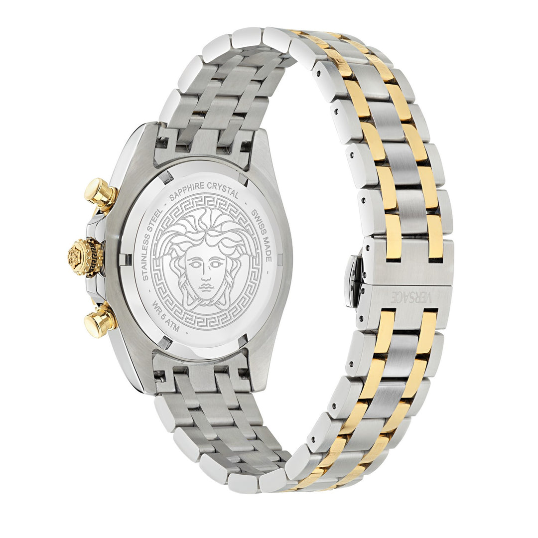 Versace Women’s Fornax Chronograph 43 mm White Dial Crystal Accent Watch VE0W00425