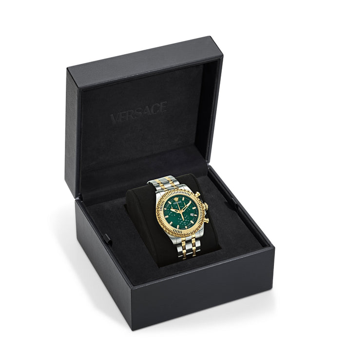 Versace Women’s Fornax Chronograph 43 mm White Dial Crystal Accent Watch VE0W00425