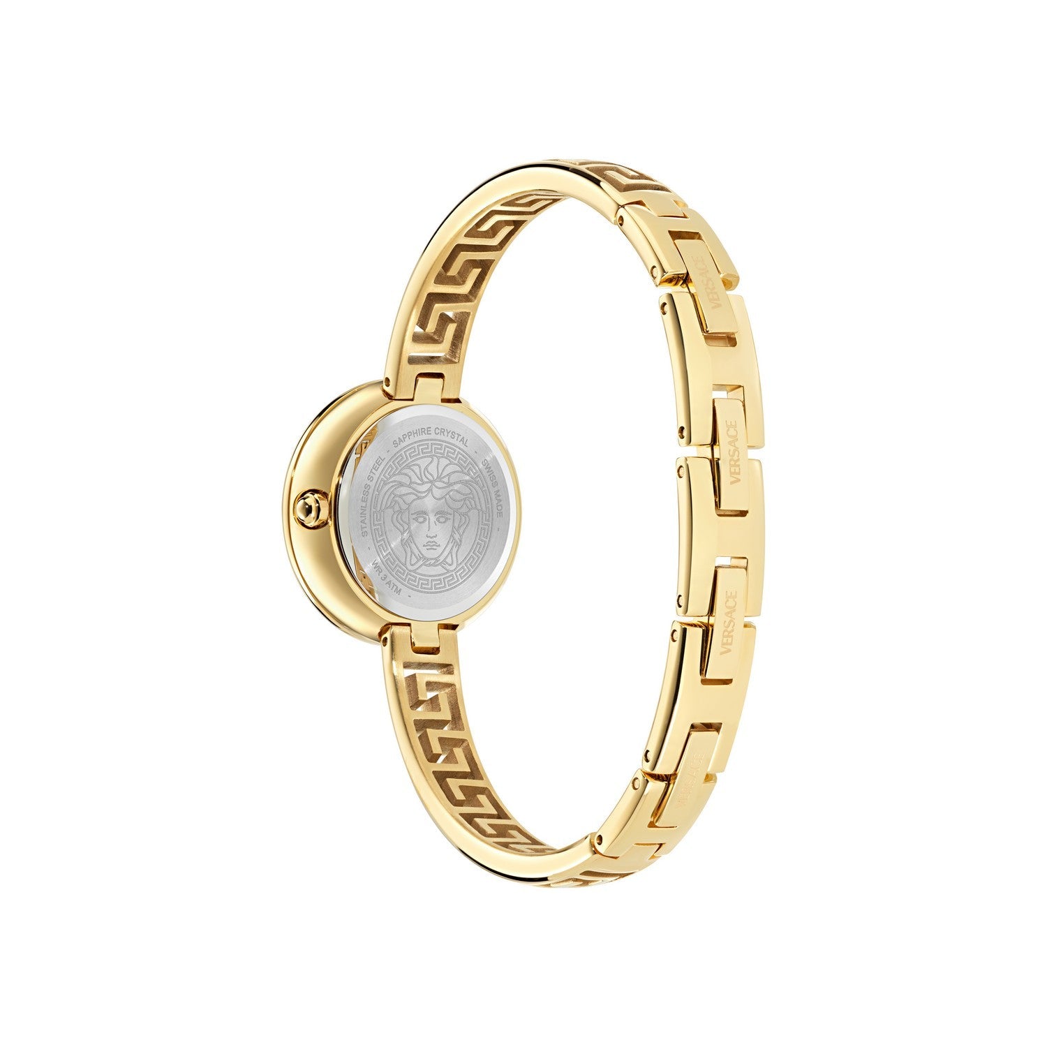 Versace Women’s Medusa Eclipse Silver White Guilloch Dial Bracelet Watch VE5F00226