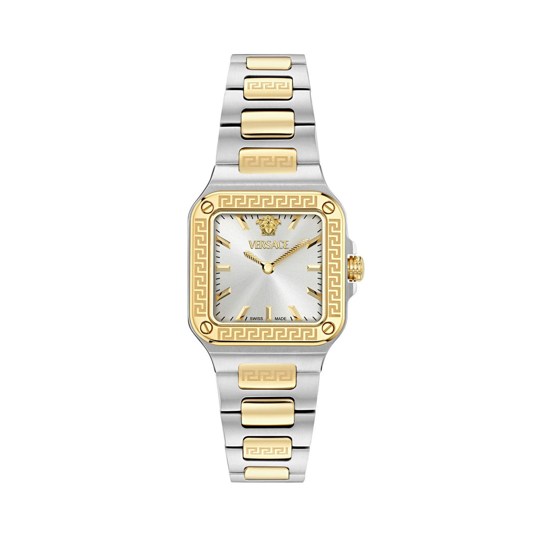 Versace Women’s Greca Edge White Silver Dial Bracelet Watch VE5G00226