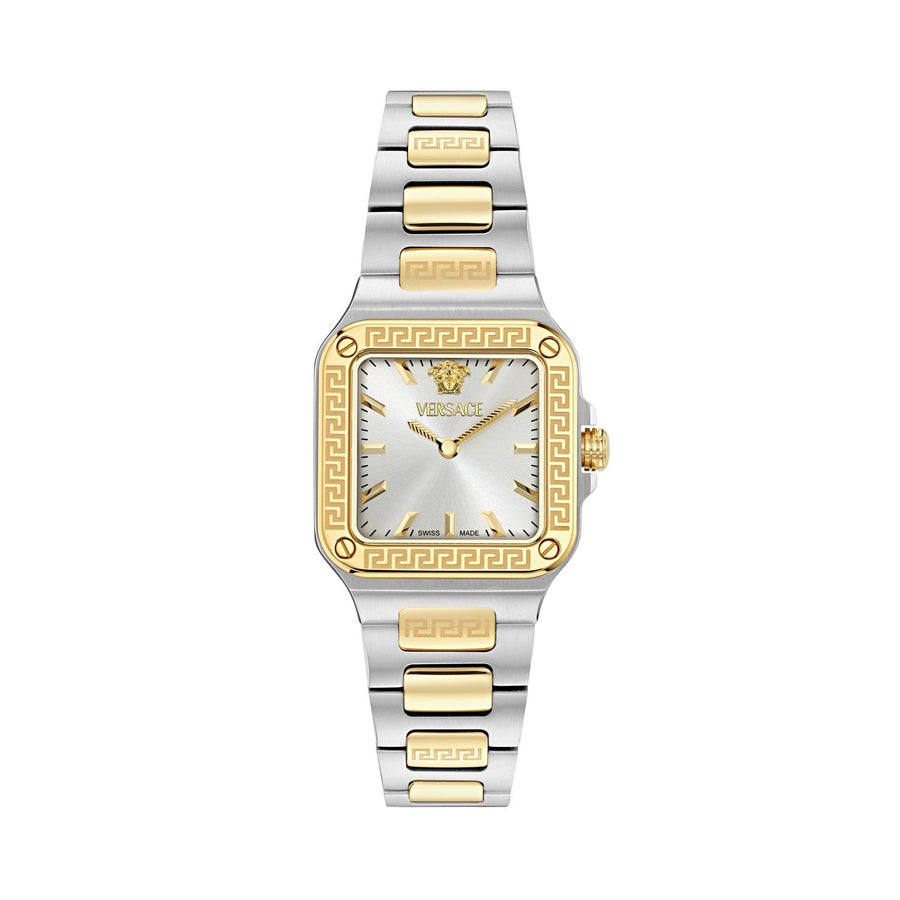 Versace Women’s Greca Edge White Silver Dial Bracelet Watch VE5G00226