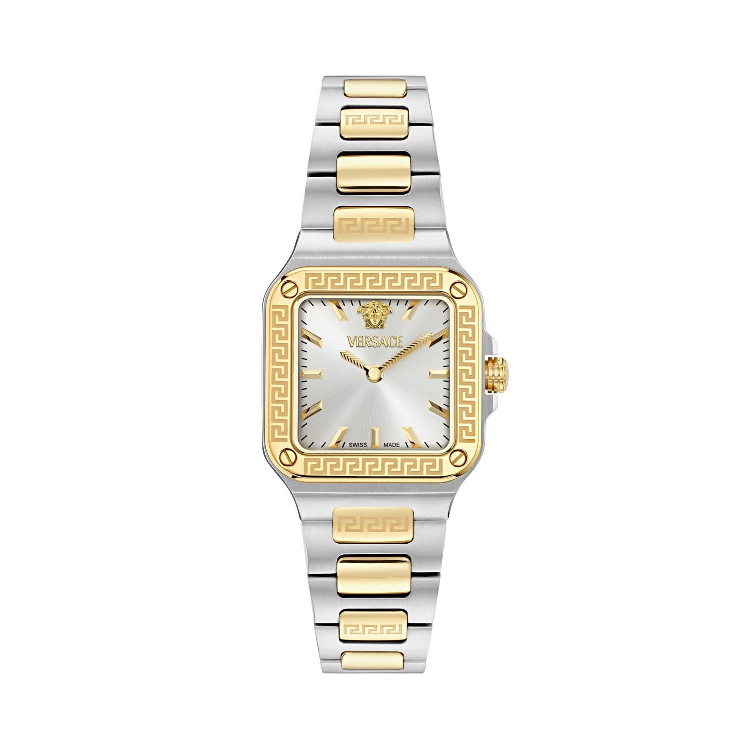 Versace Women’s Greca Edge White Silver Dial Bracelet Watch VE5G00226