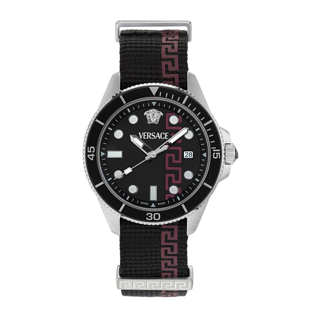 Versace Men’s Greca Force 42 mm Black Dial NATO Strap Watch VE5J00126