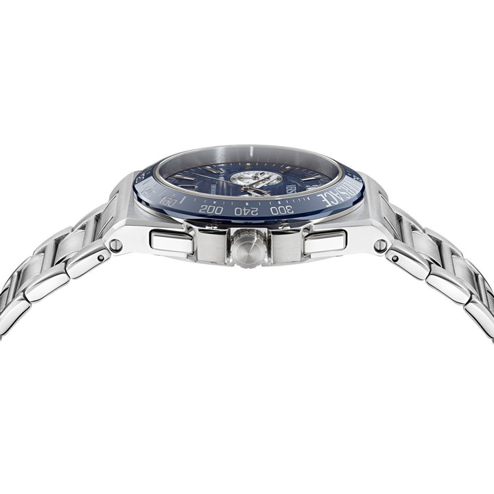 Versace Men’s Greca Reaction 43 mm Blue Dial Bracelet Watch VE5N00326