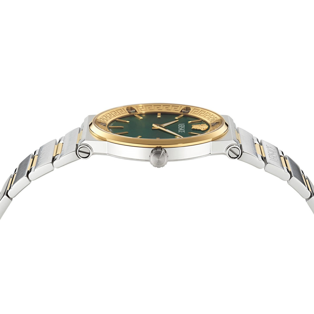 Versace Men’s Greca Logo Aereo 38 mm Green Dial Bracelet Watch VE5Q00526