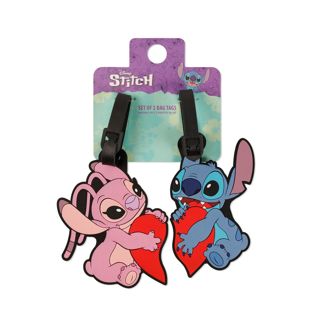 Disney 2 Pcs Angel & Stitch Love Heart Luggage Tag Red Set VT701025L.PH