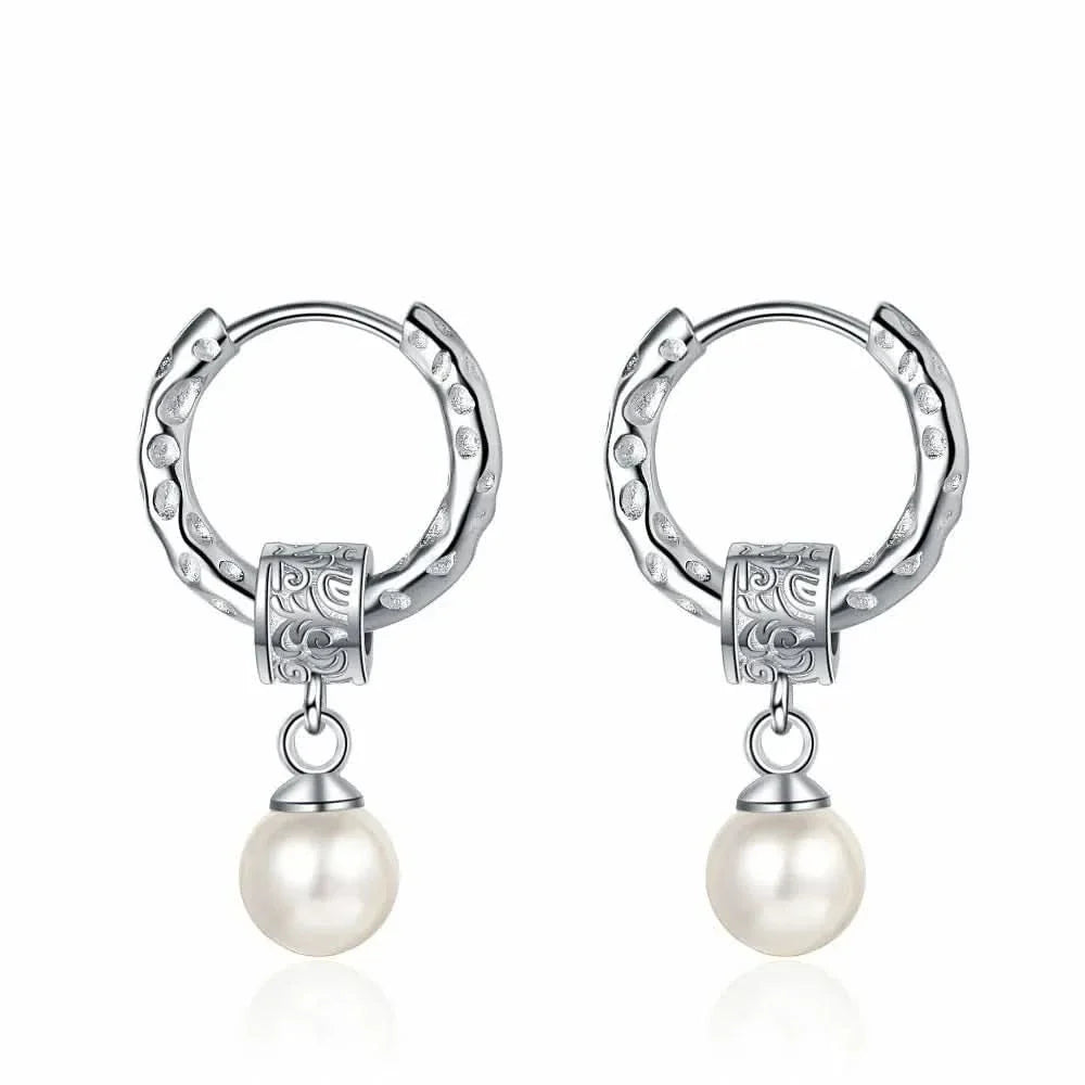 Vintage Detachable Freshwater Pearl Hoop Earrings