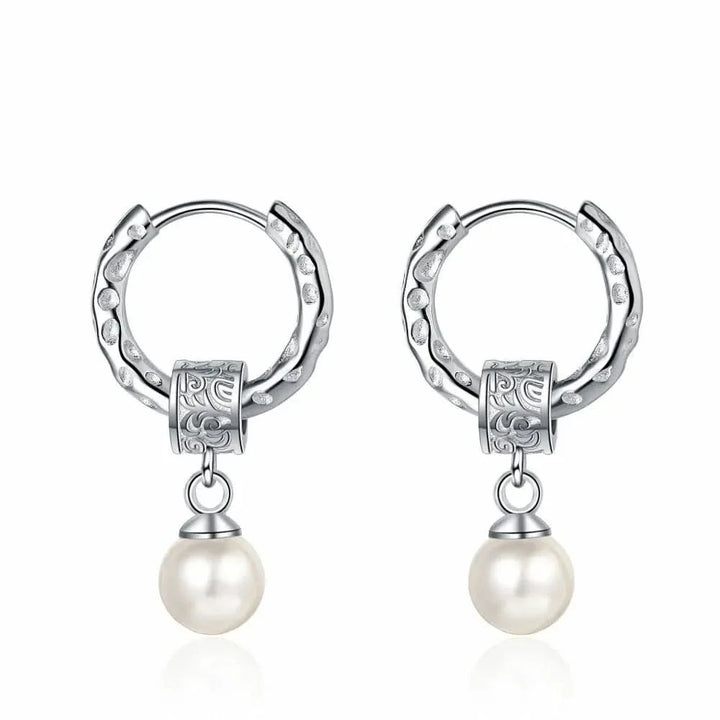 Vintage Detachable Freshwater Pearl Hoop Earrings