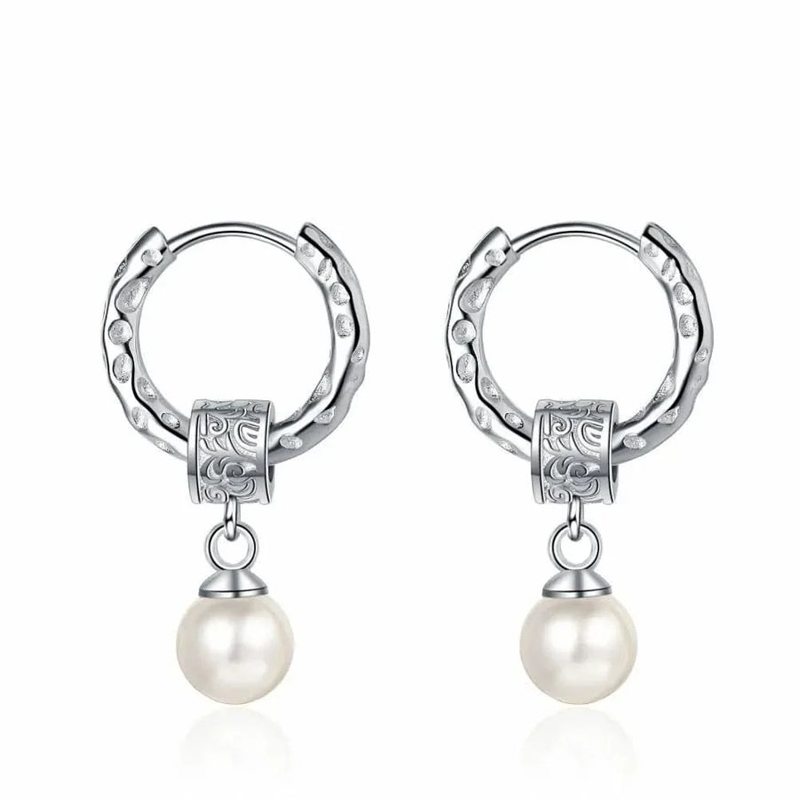 Vintage Detachable Freshwater Pearl Hoop Earrings
