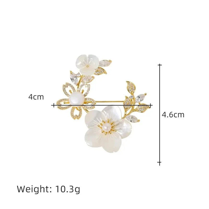 Vintage Floral Mother-of-Pearl Brooch