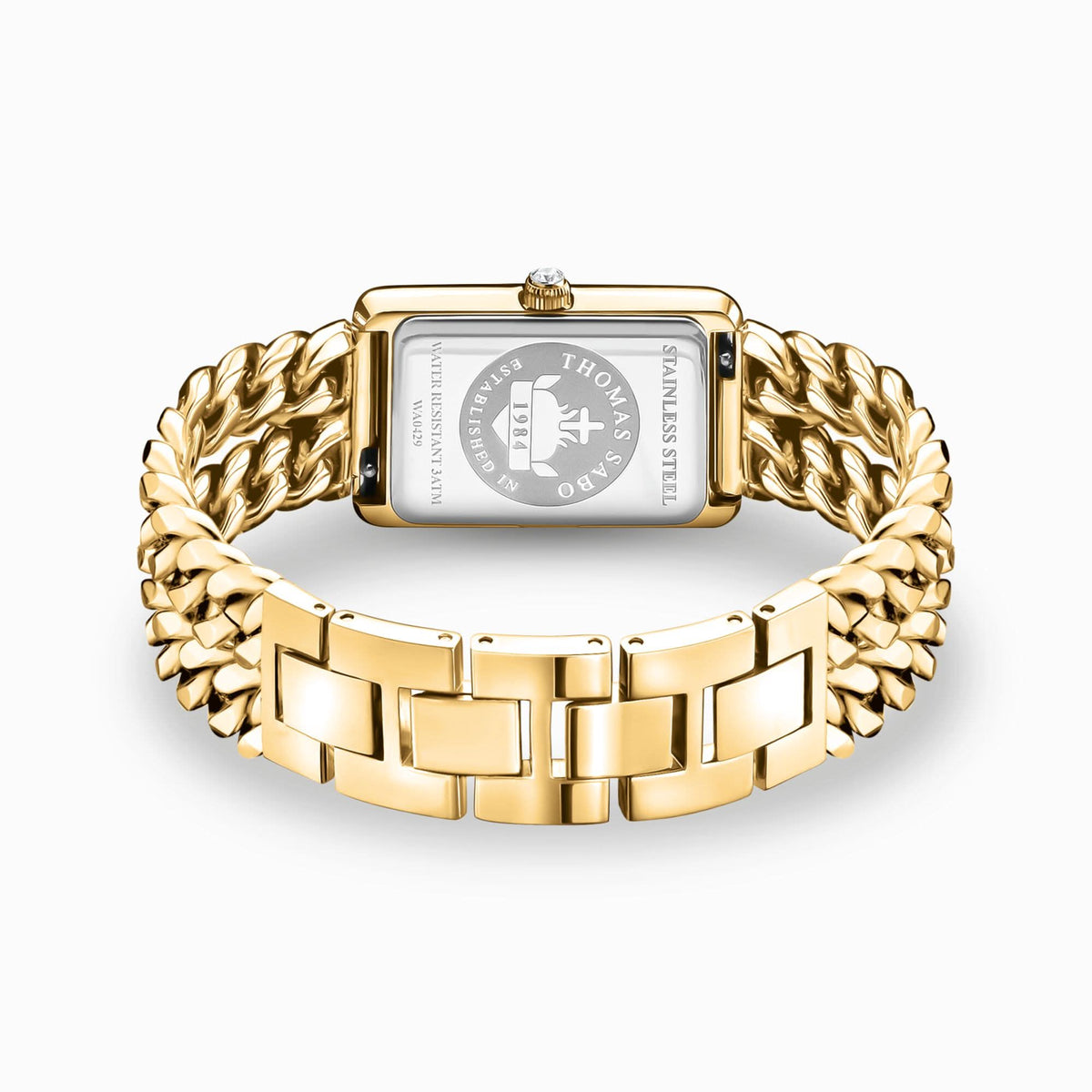 Gold-Coloured Rectangular Shaped Women's Watch WA0429-291-207