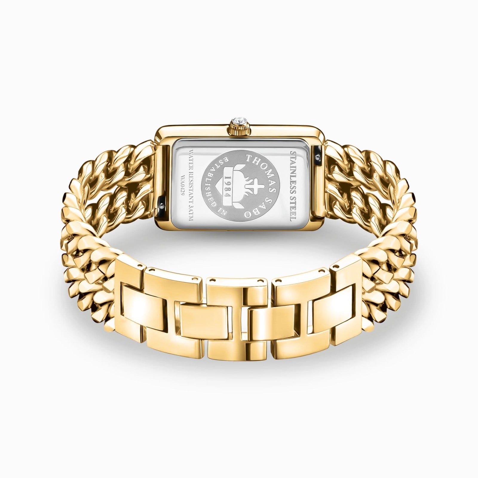 Gold-Coloured Rectangular Shaped Women's Watch WA0429-291-207