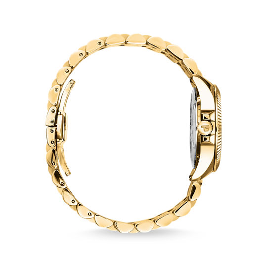 Divine Gold-Coloured Black Face Women's Watch WA0431-291-207