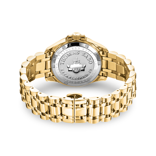 Divine Gold-Coloured Black Face Women's Watch WA0431-291-207