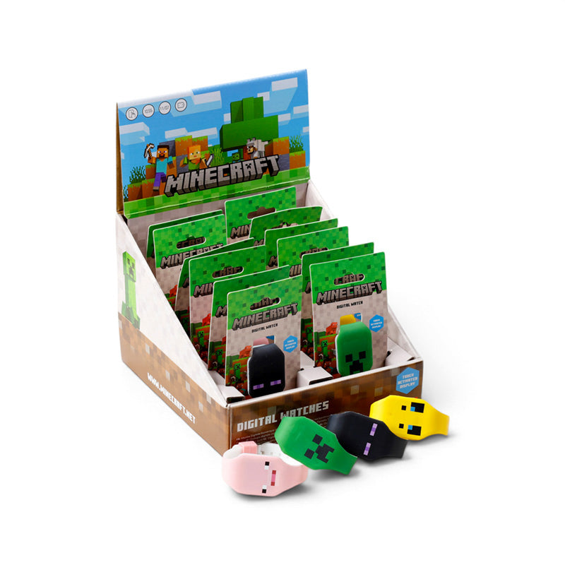 Minecraft Faces Silicone Digital Watch (Display of 12) WATC20V