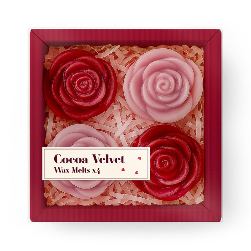 Amore Hearts Set of 4 Rose Shaped Wax Melts WAX42