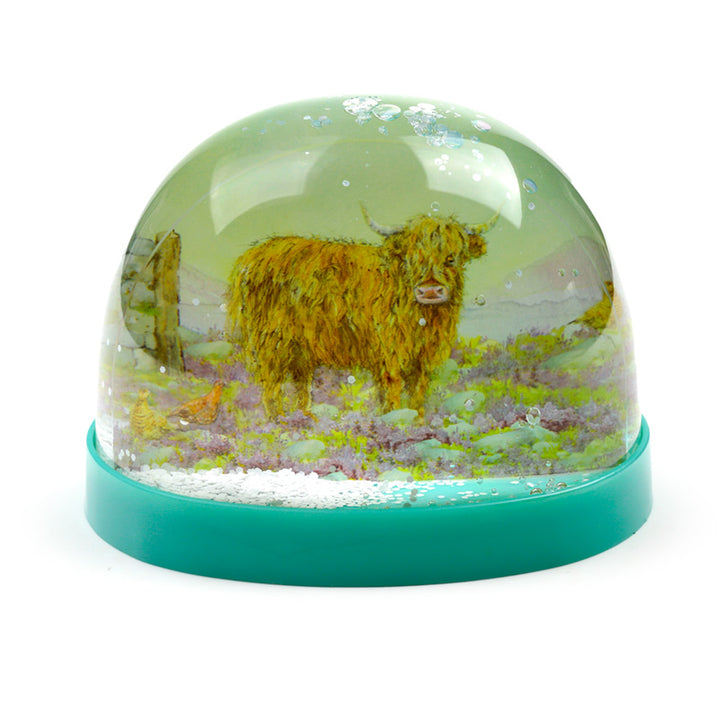 Jan Pashley Highland Coo Cow Large Glitter Snow Storm WB28