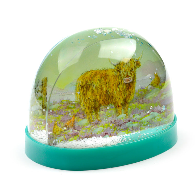 Jan Pashley Highland Coo Cow Large Glitter Snow Storm WB28